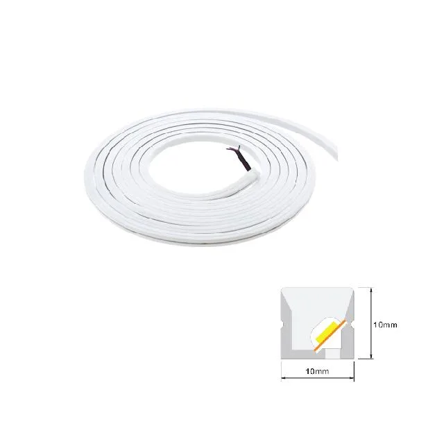 LUMIFLEX 10W/M 3D IP67 NEON FLEX- 10X10MM SINGLE FEED STRAIGHT CONNECTOR VERTICAL & HORIZONTAL BENDING LF5185.W.930.10.WP.12.5M.SFC.S