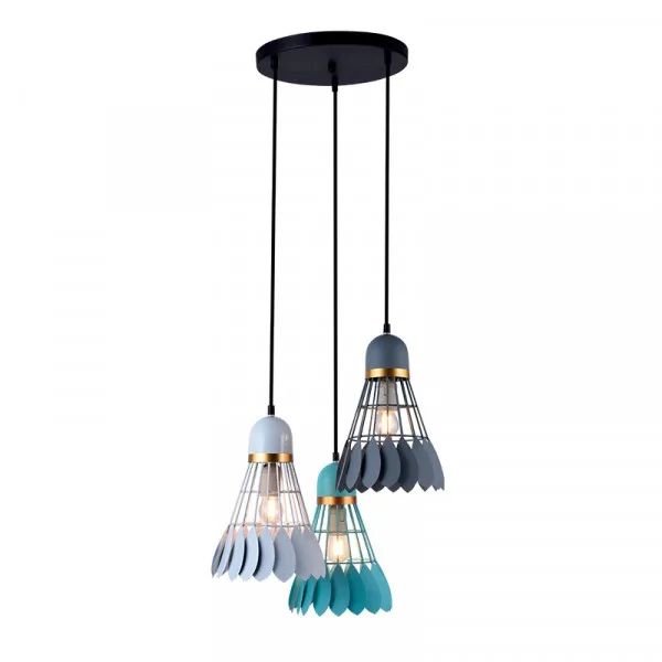 ELMARK SHUTTLE PENDANT 3xE27 WHITE/GREY/GREEN
