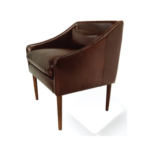 DESROCH LEATHER AND WOOD LEG OCCATIONAL CHAIR BURGUNDY TOUCH FURNITURE