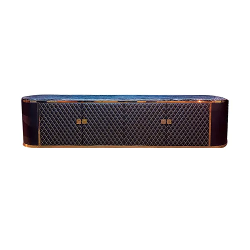 VEROCASA LIVING LUXURY LUXURY LEATHER TELEVISION CABINET