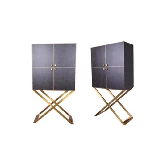 VEROCASA LIVING LUXURY WOOD AND STAINLESS STEEL CABINET