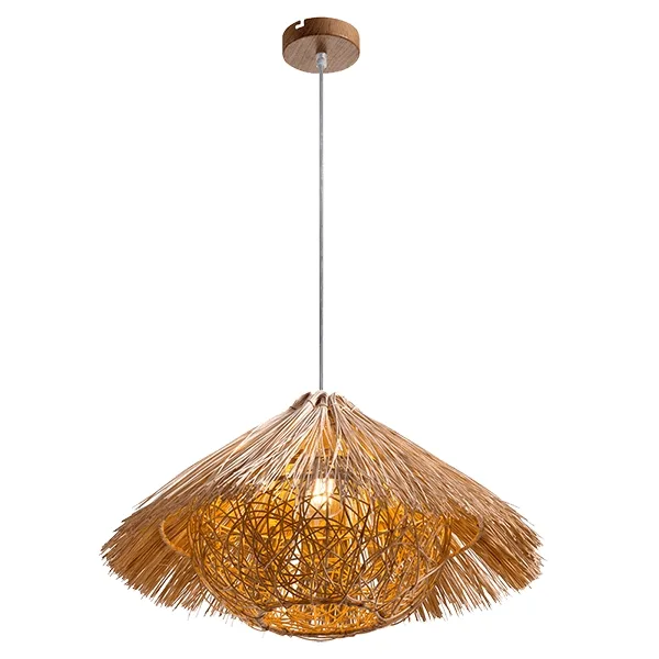 ELMARK WOODY-1 PENDANT 1XE27 WOOD/RATTAN