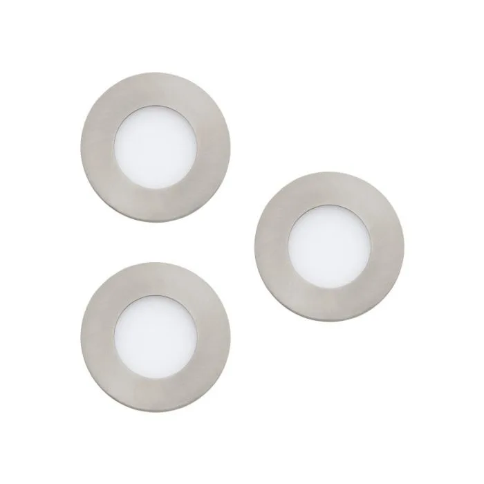 EGLO SET 3XEINBAUL.Ã˜85 BLE/RGBW NICKEL'FUEVA- EGLO CONNECT