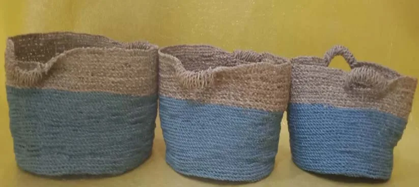 DESROCH DECOR KIAMI DECORATIVE DECORATIVE STORAGE CROCHET BASKET