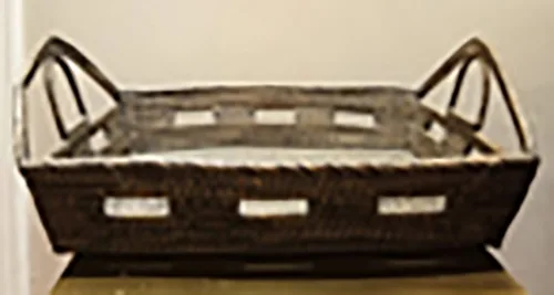 DESROCH DECOR GRAY BAMBOO DECORATIVE TRAY