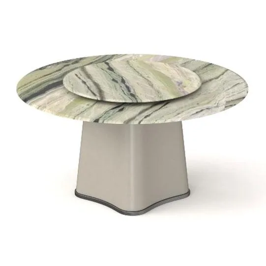 DESROCH NATURAL MARBLE ROUND DINING TABLE