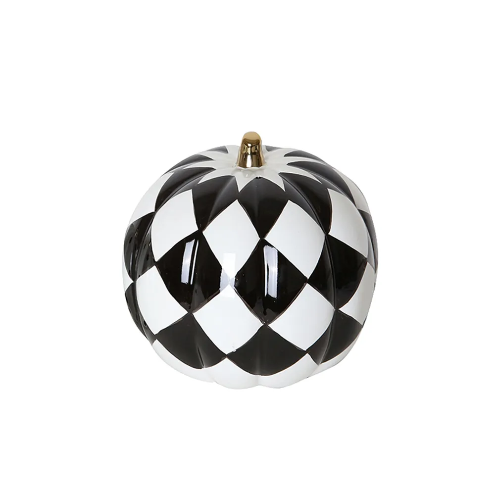 DESROCH DECOR CREATIVE POLKA DOT PUMKIN STATUE DECOR