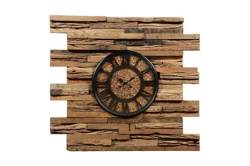 DESROCH DECOR RECLAIMED WOODEN RAILWAY SLEEPER WALL CLOCK