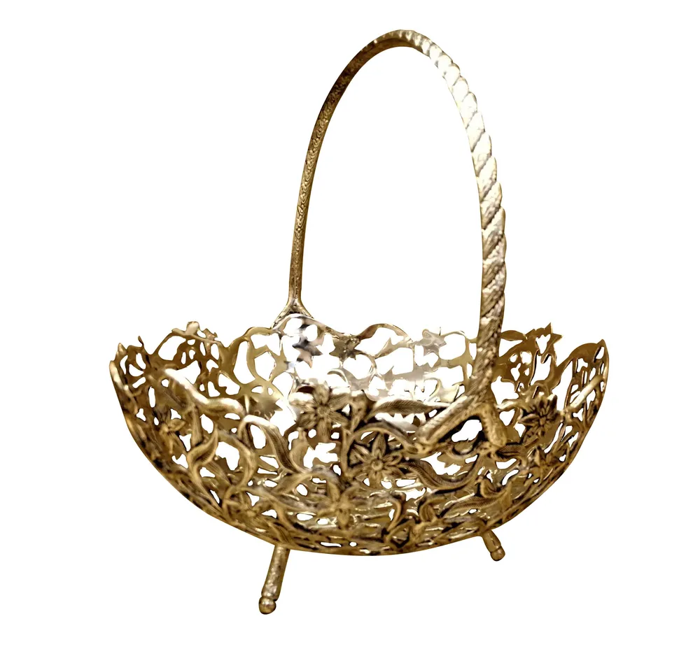 DESROCH DECOR LAITON TABLE TOP FRUIT BOWL SILVER