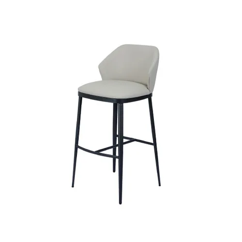 DESROCH LEATHER+METAL LIGHT COFFEE+BLACK DINING BARS & COUNTER STOOLS