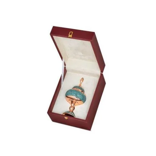 TURQUOISE INLAYING (FIROOZEHKOOBI) PEDESTAL CHOCOLATE