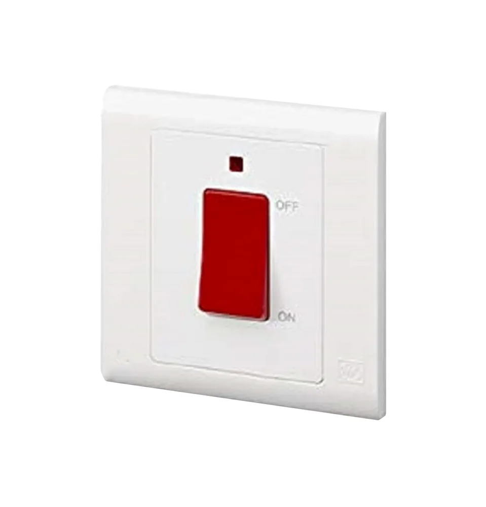 45A DP SWITCH W/NEON 3x3 -MK ESSENTIAL MV5205NWHI