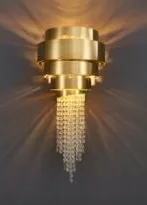 DESROCH DECORATIVE WALL LIGHT IRON ACRYLIC BRUSH GOLD VINTAGE