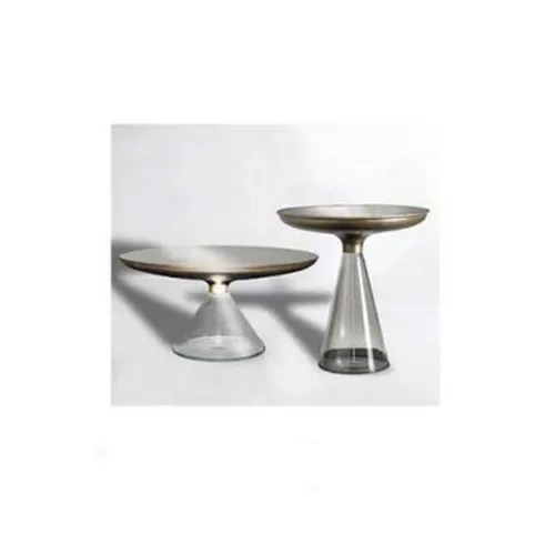 SILVER HARDWARE DESKTOP+GLASS COFFEE TABLE A