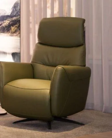 VEROCASA RECLINER CHAIR WITH BATTERY BACKPACK OLIVE GREEN LEATHER
