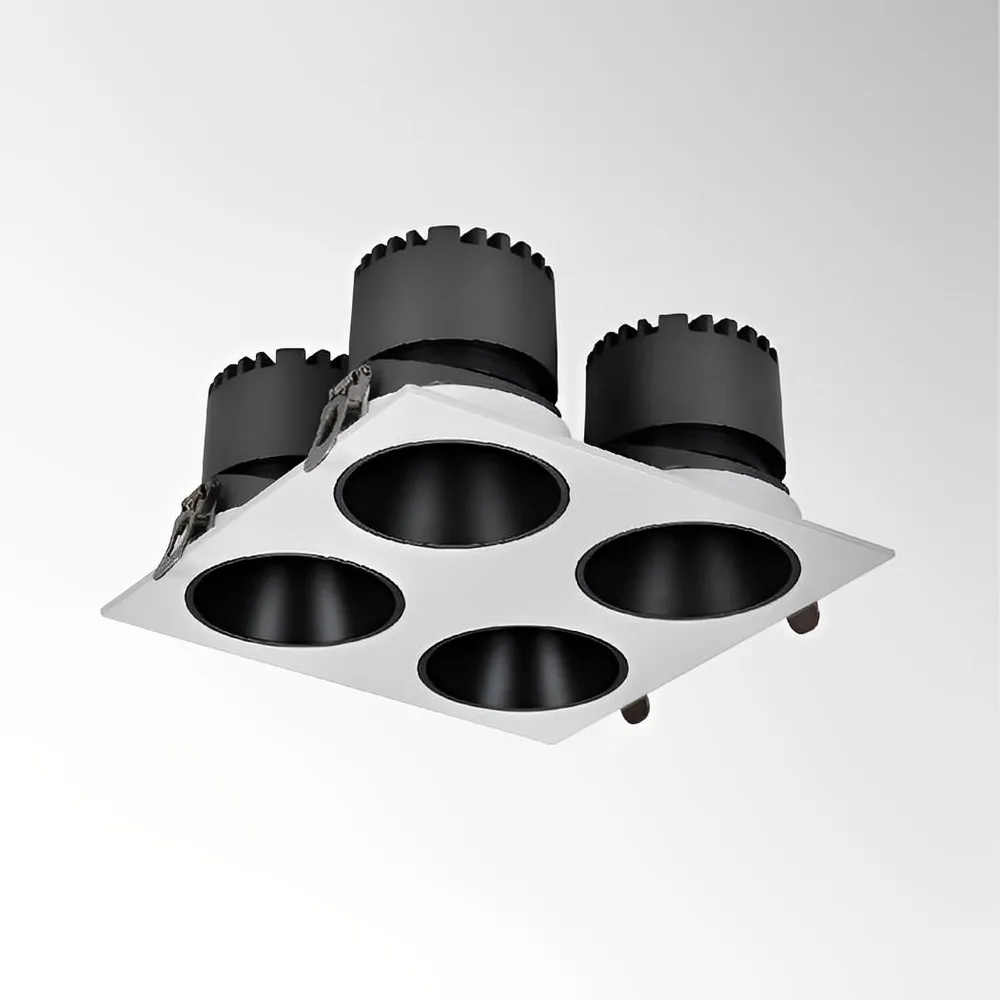 LUMIBRIGHT RAYOS 4x12W 2700K BLACK+MIRROR BLACK SPOT LIGHT IP20