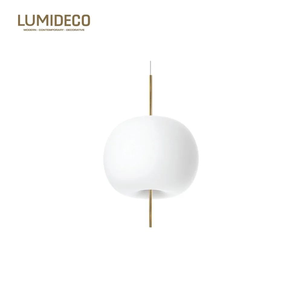 LUMIDECO SARFATTI SERIES 8W 3000K Ø160X180MM IRON+GLASS BRASS FINISH SUSPENDED LAMP