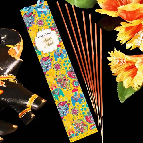 DESROCH CANDLE LIGHT & SCENTS 25G. LITTLE PLEASURE NATURAL INCENSE WANDS - IVORY MUSK (SET OF 12)