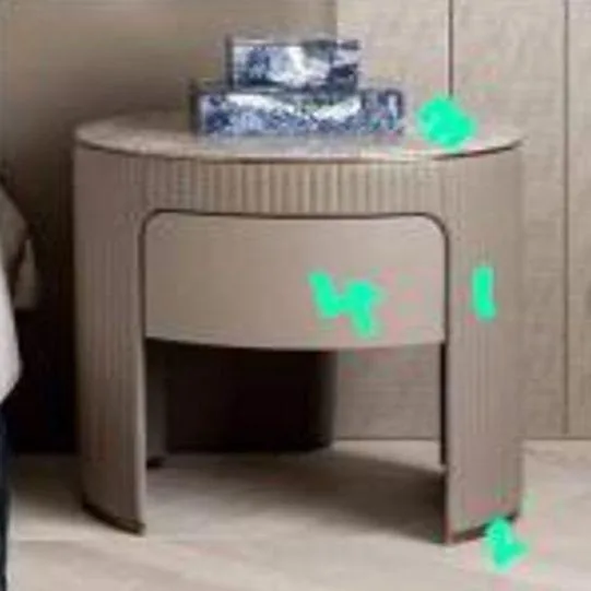 VEROCASA BED LEATHER + METAL BRASS & PU MATT FINISH SIDETABLE FURNITURE