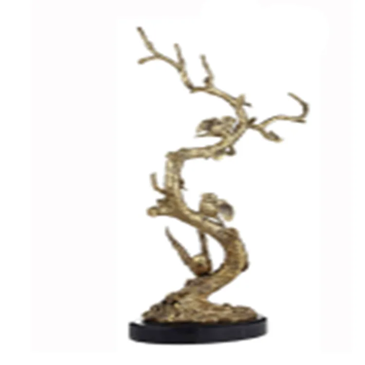 DESROCH DECOR ROYAL DECORATIVE BIRD SITTING ON BRONZE TREE