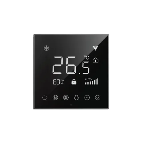 LEX-H7 Series Installed in an 86-type back box 86×86×11mm PC+Glass Material Grey Finish KNX Smart Temperature Control Panel