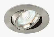 Satin Nickel Spotlight adjustable GU5.3 frame without lamp 82mmx60mm dia, 72mm cutout, Stainless Steel.