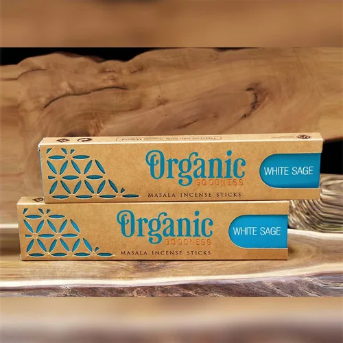 DESROCH CANDLE LIGHT & SCENTS ORGANIC MASALA INCENSE STICKS - WHITE SAGE (SET OF 12)