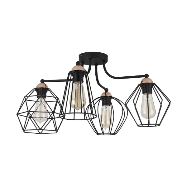 ELMARK POLLY CEILING LAMP 4xE27 BLACK