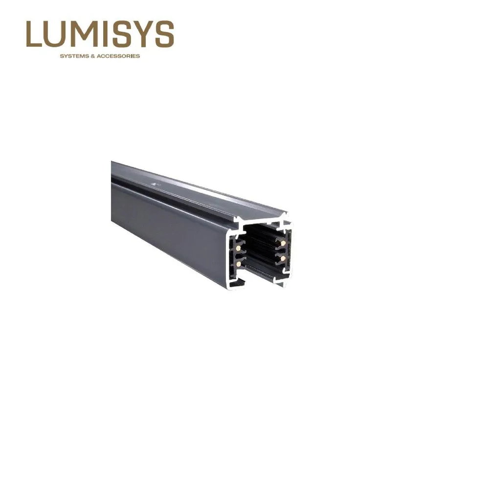 LUMISYS 3 METER SILVER SURFACE 4 WIRES TRACK WITHOUT LIVE END AND END CAP