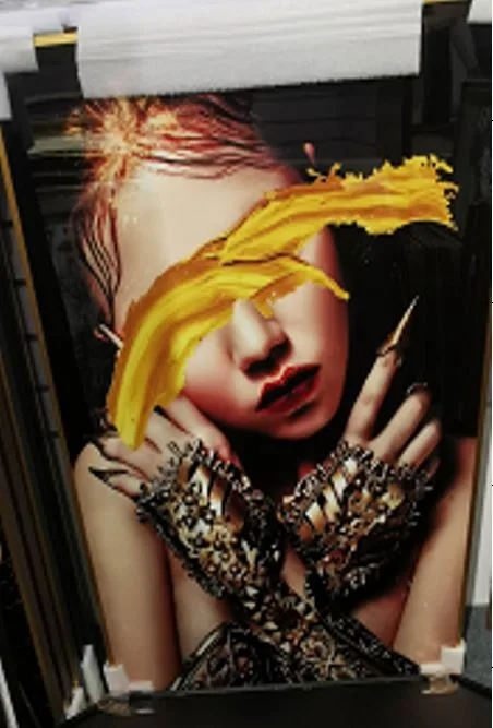 DESROCH ART MODERN ART GOLD COOL WOMEN CANVAS POSTER