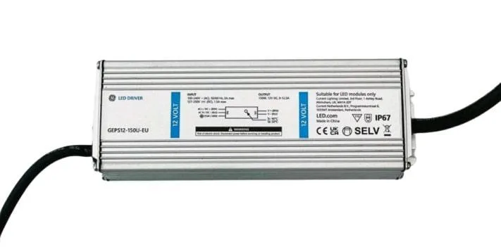 GE DRIVER 150W 12V DC 12.5Amp  CONSTANT VOLTAGE  IP67 METAL SIZE-80x67.5x36.5mm 