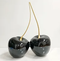 DESROCH DECOR BLACK & GOLD CHERRY DECORATIVE OBJECT