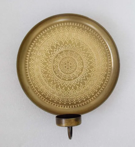DESROCH CANDLE LIGHT & SCENTS VELARTE BRASS CANDLE-HOLDER WALL ART