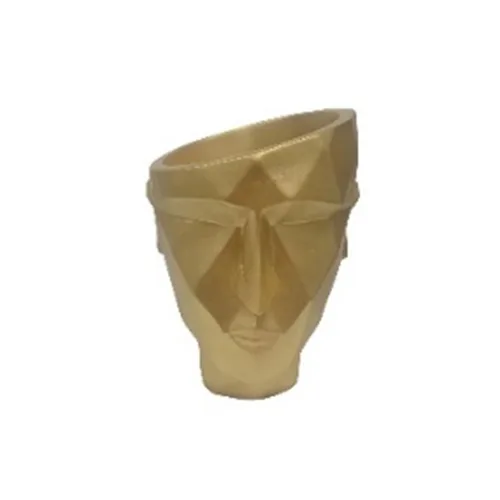 DESROCH DECOR PEROSNA GOLDEN HEAD UNIQUE VASE FIGURINE & SCULPTURE