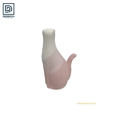 DESROCH DECOR ELEGANTE PINK CAT SCULPTURE