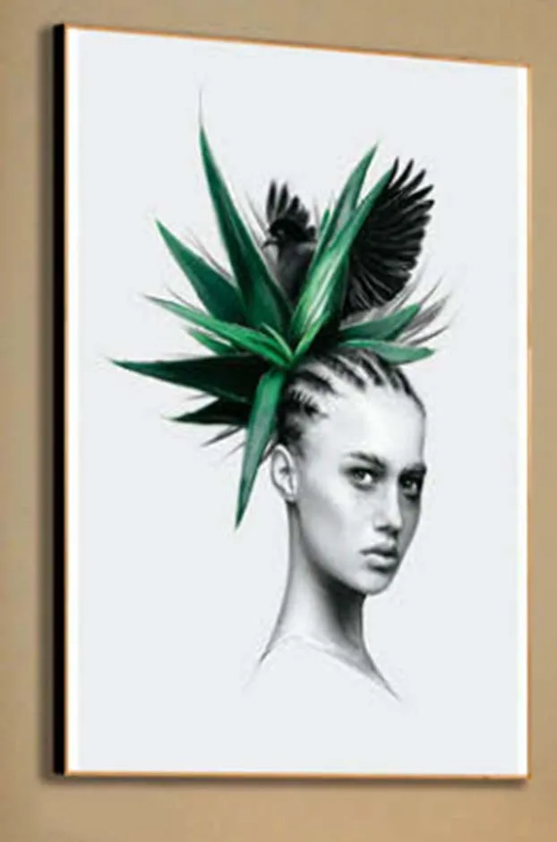 DESROCH ART DECORATIVE ABSTRACT BEAUTIFUL LADY WALL ART