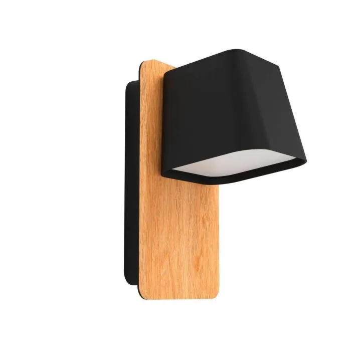 EGLO WL/1 E27 SCHWARZ/WS/HOLZ 'RUSCIO' CRYSTAL&DESIGN