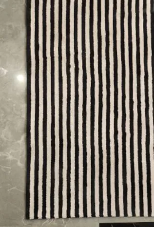 DESROCH BLACK AND WHITE STRIPES RUG