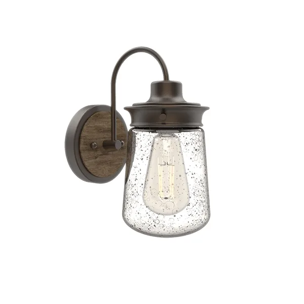 ELMARK BIANCA WALL LAMP 1XE27 MATT BLACK/WOOD