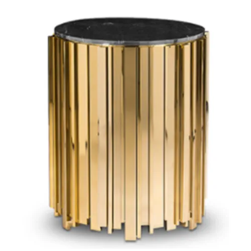 VEROCASA LIVING LUXURY STAINLESS STEEL FRAME+BLACK GLASS TOP BED NIGHT STAND