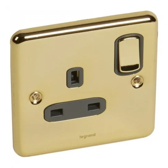 LEGRAND SKT 1G SP 13A SWITCHED GOLD
