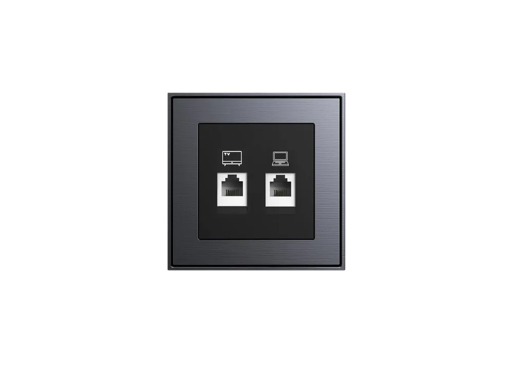 LEXA LEX SOCKET SERIES GLACIER GOLD+WHITE  TV + COMPUTER SOCKET